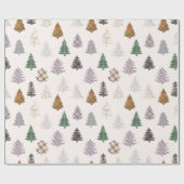 Gedekte kerstbomen van wit cadeaupapier (Vlak)