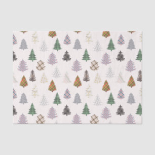 Gedekte kerstbomen van wit tissuepapier