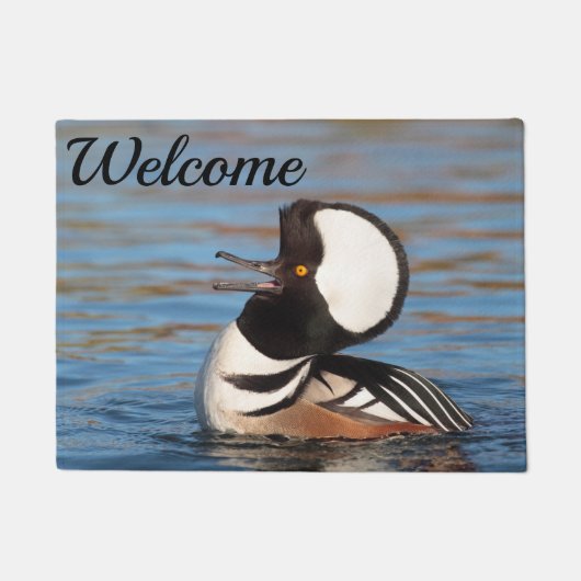 Gedekte Merganser Calling Deurmat (Voorkant)