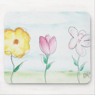 Gedekte primitieve bloemen muismat