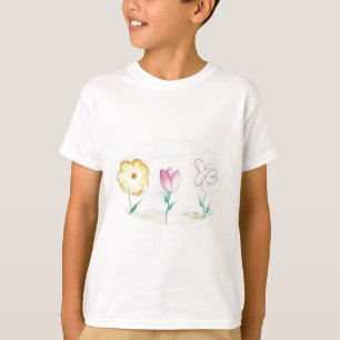 Gedekte primitieve bloemen t-shirt