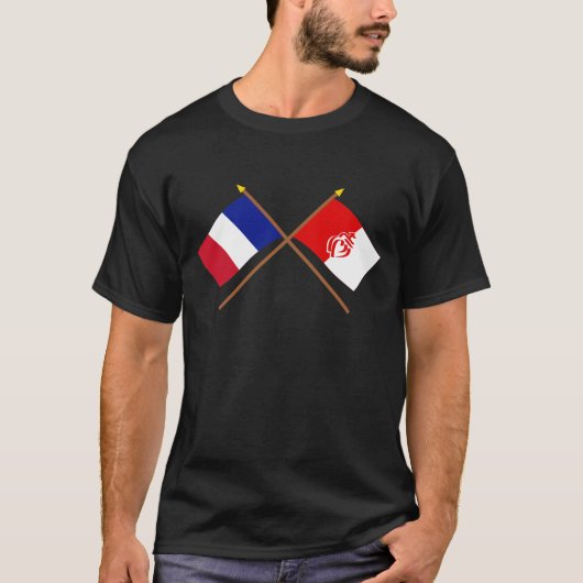 Gedekte vlaggen van Frankrijk en Vendée T-shirt (Voorkant)