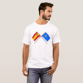Gedekte vlaggen van Spanje en Asturië T-shirt (Voorkant volledig)