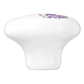 Gedekte vlindervlinder paarse inkt deurknop keramische knop (Zijkant)