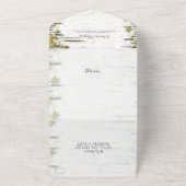 Gedekte vogelboom Heart Rustic Country Wedding All In One Uitnodiging (Buitenkant)