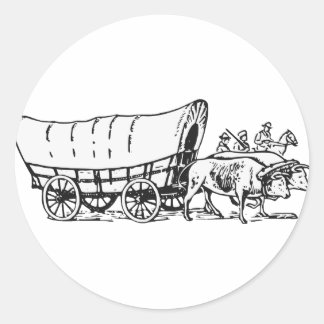 Gedekte Wagon Ronde Sticker