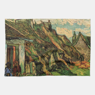 Gedekte zandsteen Cottages van Vincent van Gogh Theedoek