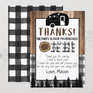 Gedekte zwarte en blanke één gelukkige Camper Dank Kaart