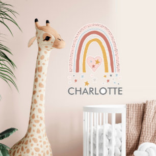 Gedemd Blush Roze regenboognevelwand Decale naam Sticker