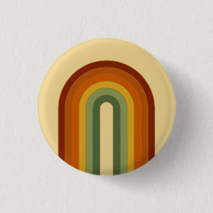 Gedemde rek met gelaagde regenboog ronde button 3,2 cm