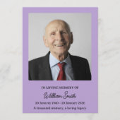 Gedempeld Lavendel Herdenkingsprogramma Overlijden Programma (Voorkant)