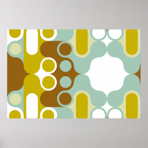 gedempt abstract patroon van geometrische india va poster