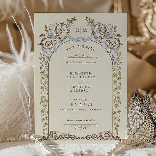 Gedempt Bewaar de datum Victoriaans Royal Wedding Kaart