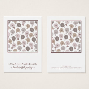 Gedempt bloemenpatroon visitekaartje