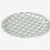 gedempt Classic Gingham Check Pset Pattern Papieren Bordje (Gekanteld)