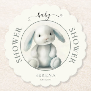 Gedempt gevulde konijntje BABY SHOWER Kartonnen Onderzetters