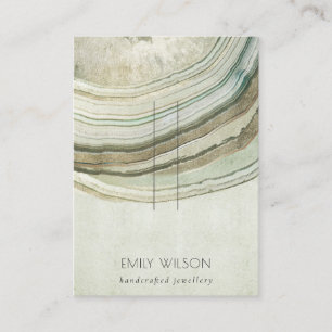 Gedempt groen Aqua Agate Earthy Hairpin-beeldscher Visitekaartje