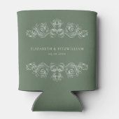 gedempt groen Lijst bruiloft Blikjeskoeler (Achterkant)