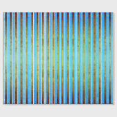 Gedempt groen, wit en Blauwgroen gestreept Cadeaupapier (Vlak)