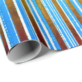 Gedempt groen, wit en Blauwgroen gestreept Cadeaupapier (Rol Hoek)