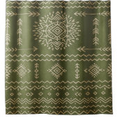 Gedempt Sage Green Douchegordijn (Voorkant)