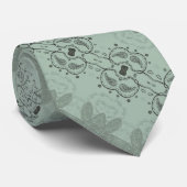 Gedempt Sage Green Slate Grey Soft Pastelpatroon Stropdas (Opgerold)