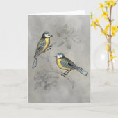 gedempt| Vogelpaar Kaart (Gele Bloem)