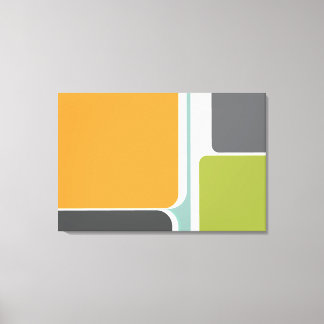 Gedempte abstracte retro kleur blokkunst geometris canvas afdruk