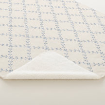 Gedempte Blauwe Bloemmotief Traliewerk Blokprint P