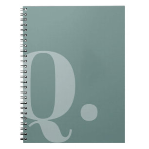 gedempte Blauwgroen lettervorm Notitieboek
