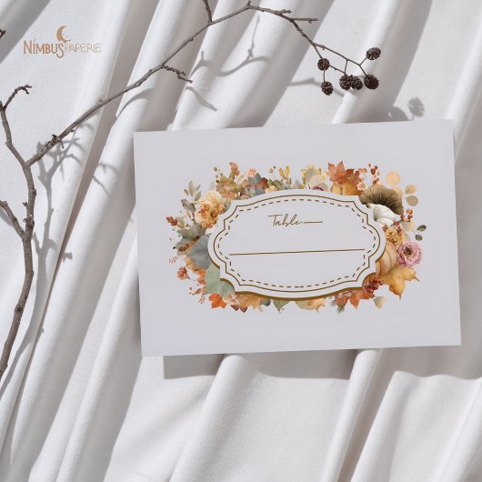 Gedempte bloemen Thanksgiving Flat Place Card Plaatskaartje