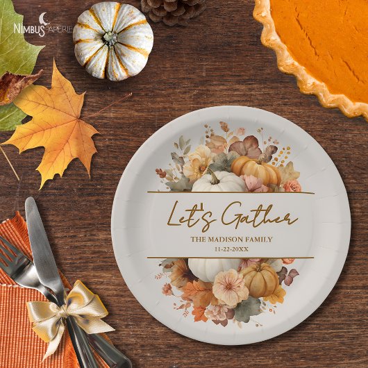 Gedempte bloemen Thanksgiving papier Bord