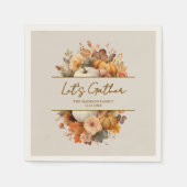 Gedempte bloemen Thanksgiving Papier servet (Voorkant)