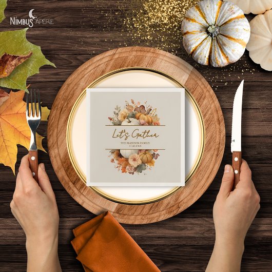 Gedempte bloemen Thanksgiving Papier servet