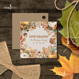 Gedempte bloemen Thanksgiving voorkeurtags Bedankjes Labels