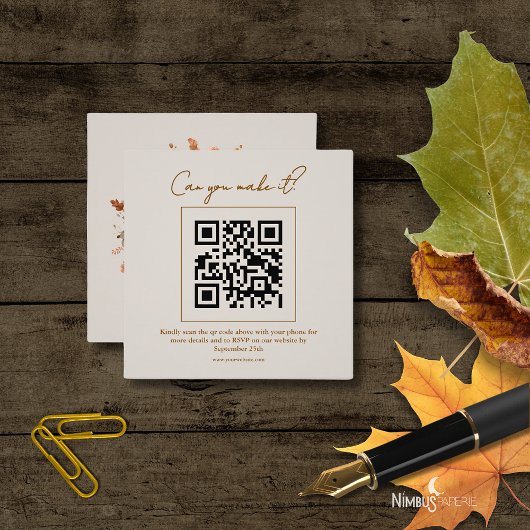 Gedempte bloemen Vierkant RSVP Kaart invoegen met Vierkante Visitekaartje