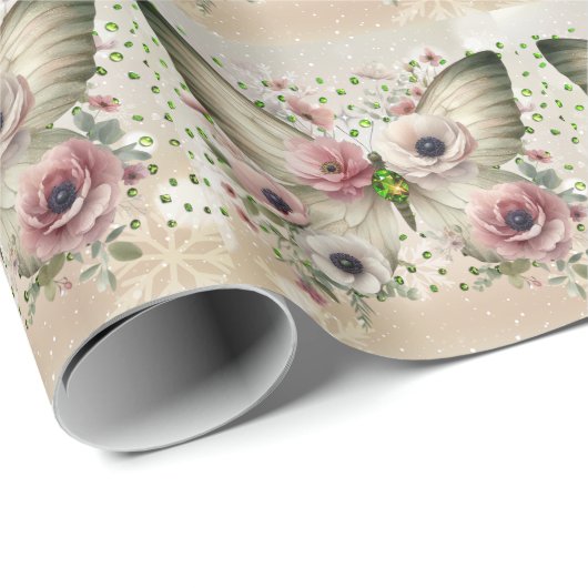 Gedempte bloemvlinder cadeaupapier (Rol Hoek)