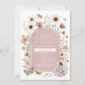 Gedempte Blush Boho Fairy Wildflower Meisje Verjaa Kaart (Voorkant)