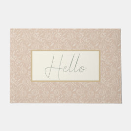 Gedempte Blush Schetste Pioenen Bloemen Deurmat