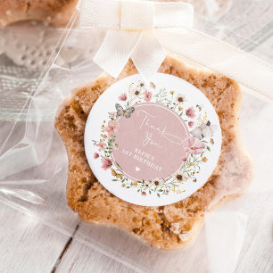 Gedempte Blush Wildflower Fairy Prinses Verjaardag Ronde Sticker