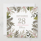 Gedempte Botanicals | Mos | Save The Date Kaart (Voorkant)