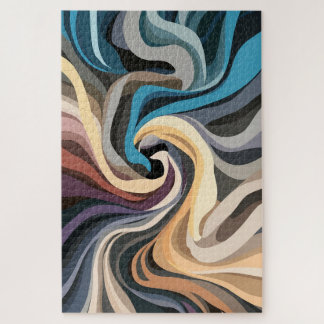 Gedempte Draaiing | Moderne Abstracte Spiraal Puzz Legpuzzel