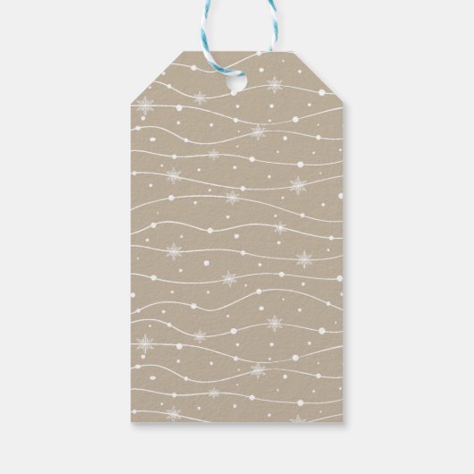 Gedempte elegantie - Calm Stone Snowflake Gift Lab Cadeaulabel (Achterkant)