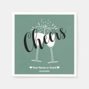 Gedempte Elegantie - Oceaan Teal Cheers Servetten
