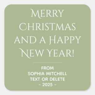 Gedempte Elegantie Tranquil Sage Kerst sticker