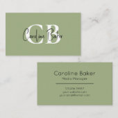 Gedempte Elegantie Tranquil Sage Minimaal Visiteka Visitekaartje (Voorkant / Achterkant)