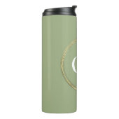 Gedempte Elegantie - Tranquil Sage Monogram Thermosbeker (Gedraaid links)