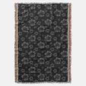 Gedempte Floral Abstract Plain Black Deken (Voorkant Verticaal)