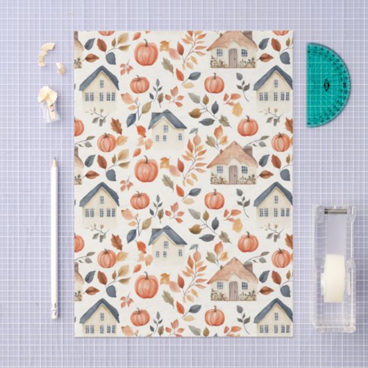 Gedempte gekleurde herfst thema tissuepapier (Craft)