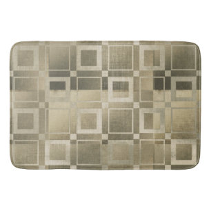 Gedempte Gouden Vierkanten Moderne Geometrische Gl Badmat